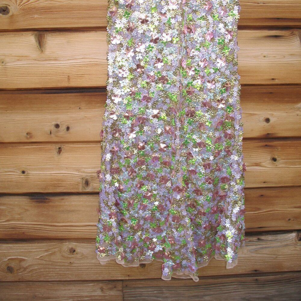 MAC DUGGAL 6153 Multicolor Sleeveless Floral Paillette Embellished Mesh Gown - Picture 14 of 15